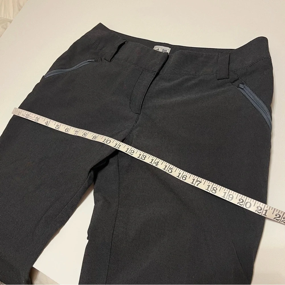 Adidas Pants Womens charcoal Gray Chino Lightweight Casual Zip Pocket, sz 6